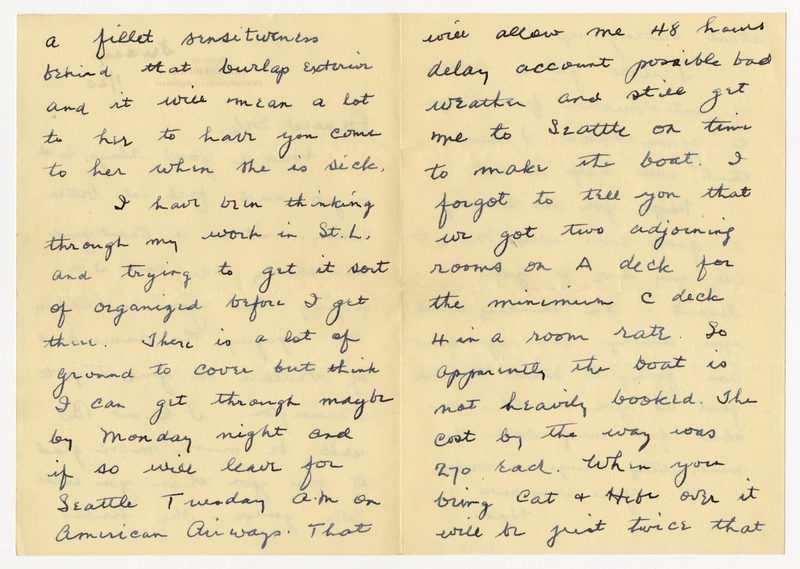 Image: correspondence: Harold M. Bixby to Debby Bixby