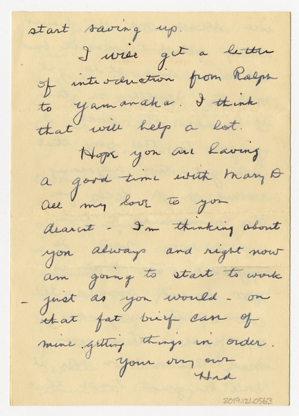 Image: correspondence: Harold M. Bixby to Debby Bixby