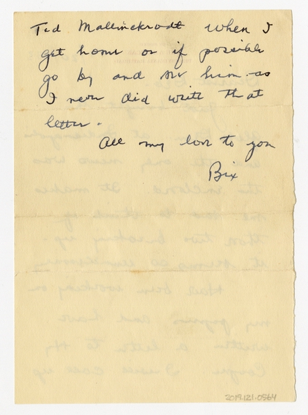 Image: correspondence: Harold M. Bixby to Debby Bixby