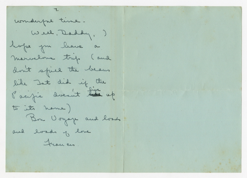 Image: correspondence: Frances Bixby to Harold M. Bixby