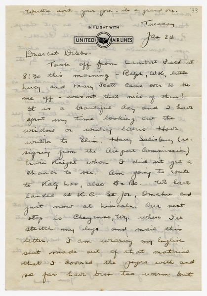 Image: correspondence: Harold M. Bixby to Debby Bixby