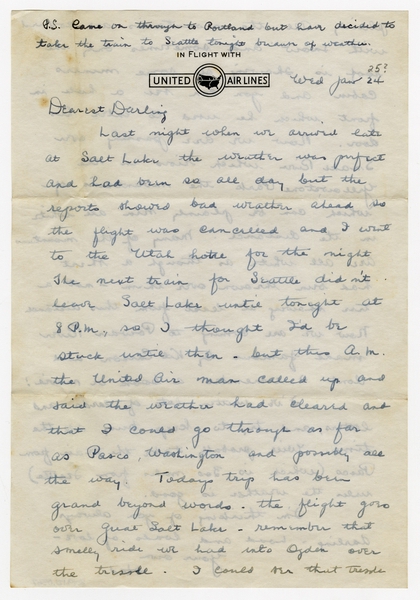 Image: correspondence: Harold M. Bixby to Debby Bixby
