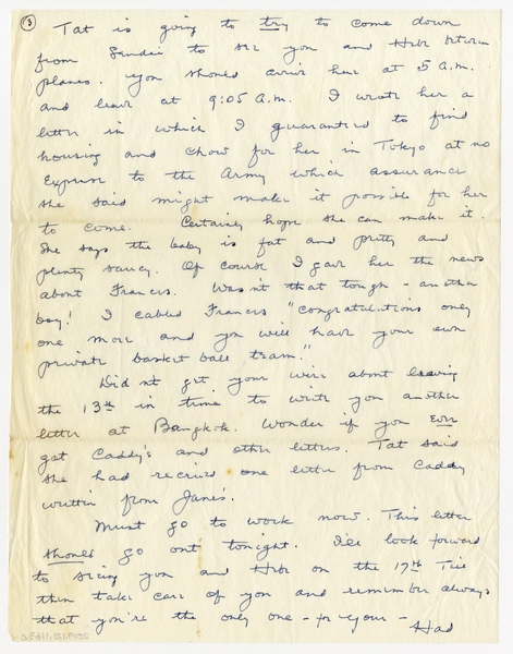 Image: correspondence: Harold M. Bixby to Debby Bixby