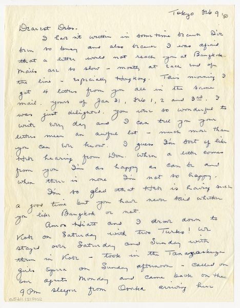Image: correspondence: Harold M. Bixby to Debby Bixby