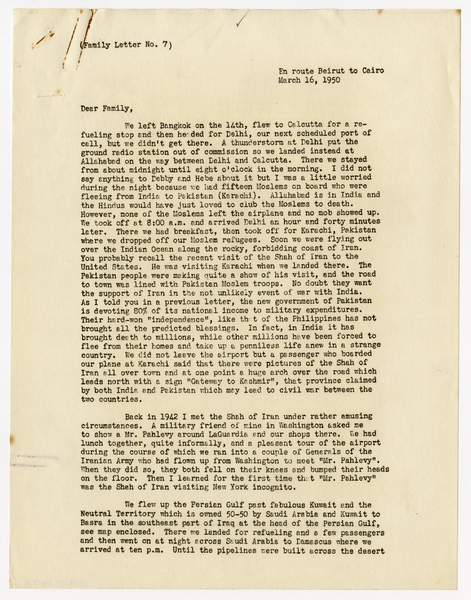Image: correspondence: Harold M. Bixby, family circular letter