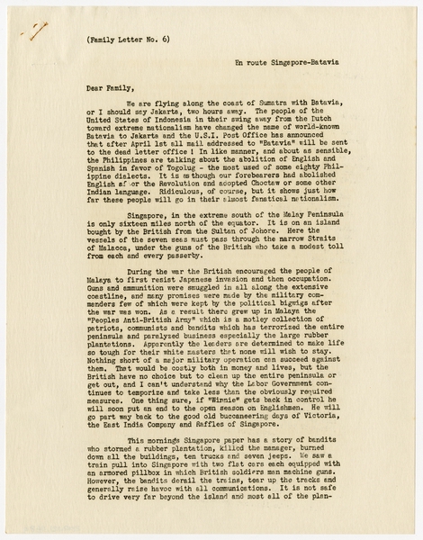 Image: correspondence: Harold M. Bixby, family circular letter