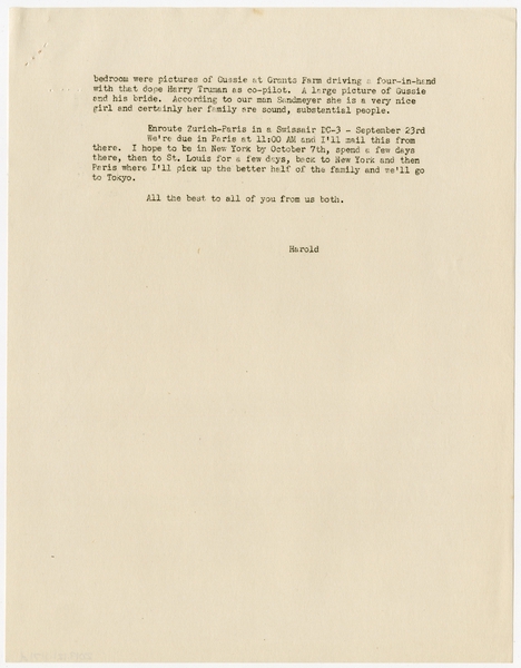 Image: correspondence: Harold M. Bixby, family circular letter