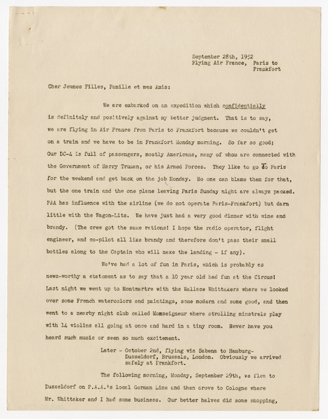 Image: correspondence: Harold M. Bixby, family circular letter