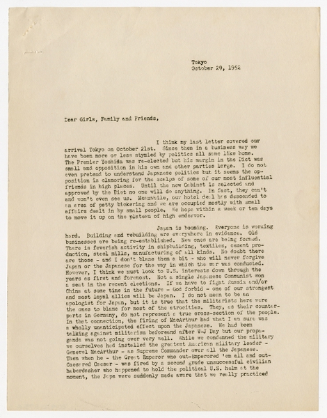 Image: correspondence: Harold M. Bixby, family circular letter