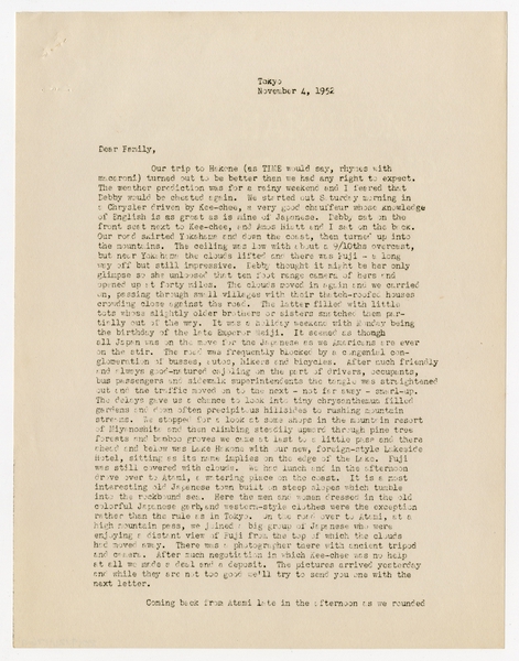 Image: correspondence: Harold M. Bixby, family circular letter