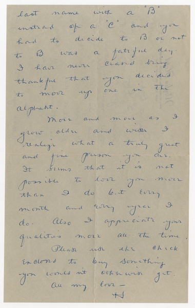 Image: correspondence: Harold M. Bixby to Debby Bixby