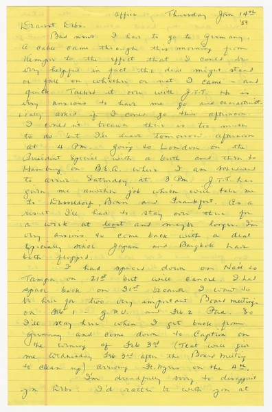 Image: correspondence: Harold M. Bixby to Debby Bixby
