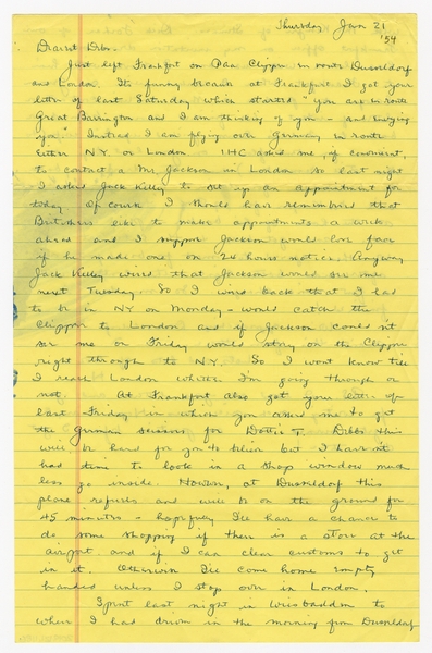 Image: correspondence: Harold M. Bixby to Debby Bixby