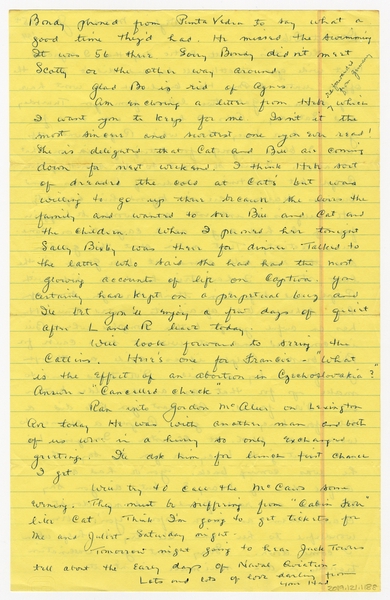 Image: correspondence: Harold M. Bixby to Debby Bixby