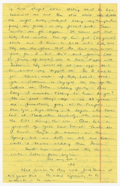 Image: correspondence: Harold M. Bixby to Debby Bixby