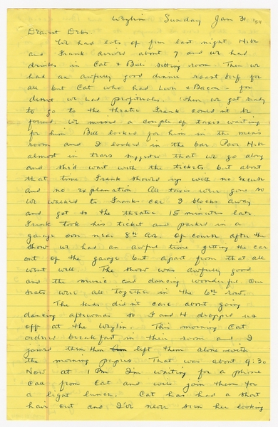 Image: correspondence: Harold M. Bixby to Debby Bixby