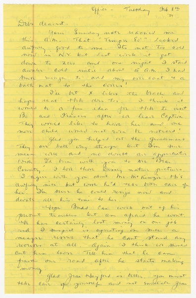 Image: correspondence: Harold M. Bixby to Debby Bixby