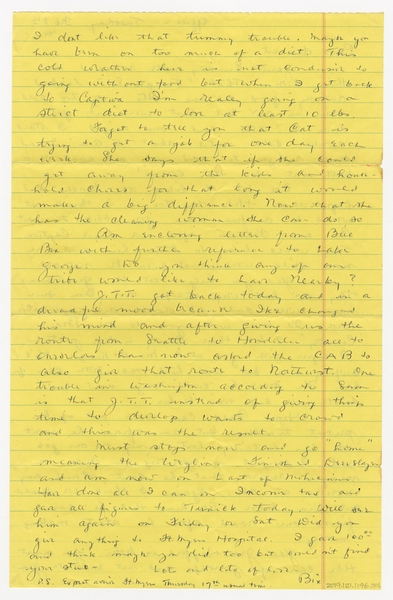Image: correspondence: Harold M. Bixby to Debby Bixby