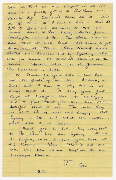 Image: correspondence: Harold M. Bixby to Debby Bixby