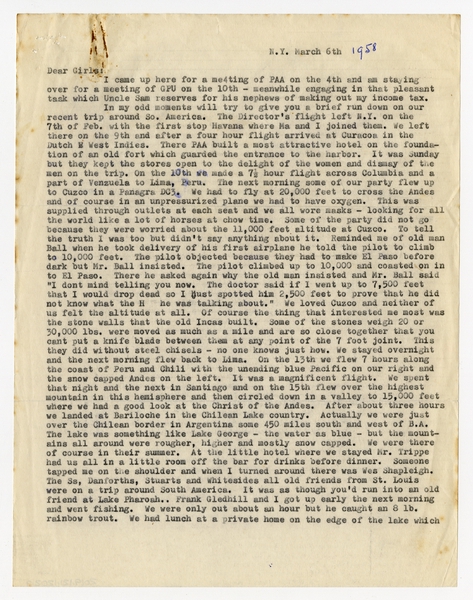 Image: correspondence: Harold M. Bixby to his daughters