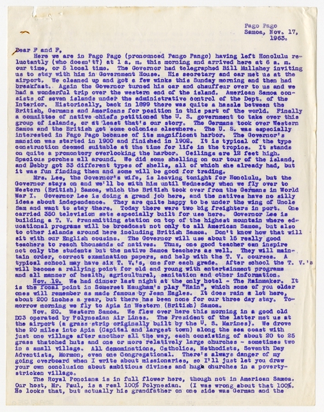 Image: correspondence: Harold M. Bixby, family circular letter