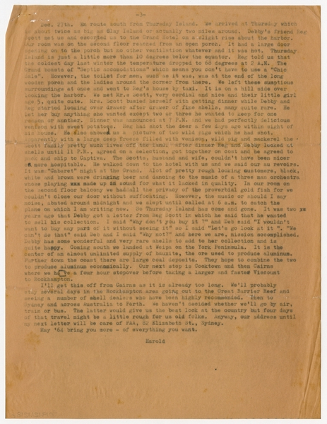 Image: correspondence: Harold M. Bixby, family circular letter
