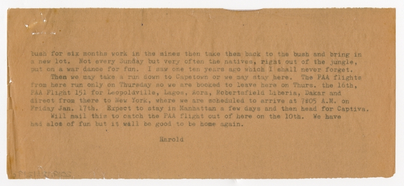 Image: correspondence: Harold M. Bixby, family circular letter