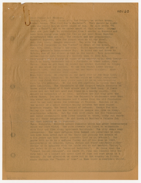 Image: correspondence: Harold M. Bixby, family circular letter