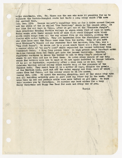 Image: correspondence: Harold M. Bixby, family circular letter