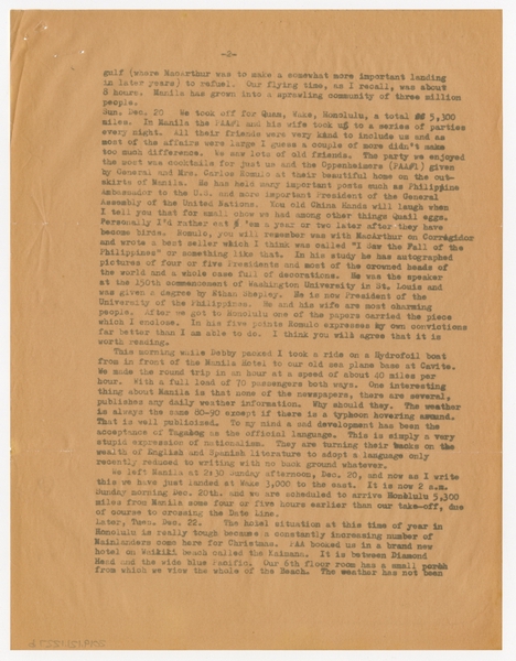 Image: correspondence: Harold M. Bixby, family circular letter