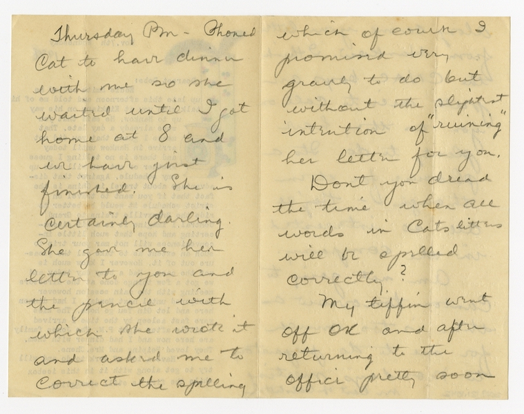 Image: correspondence: Harold M. Bixby to Debby Bixby