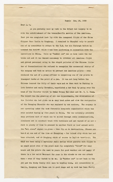 Image: correspondence: Harold M. Bixby to A.O. [Wilson]