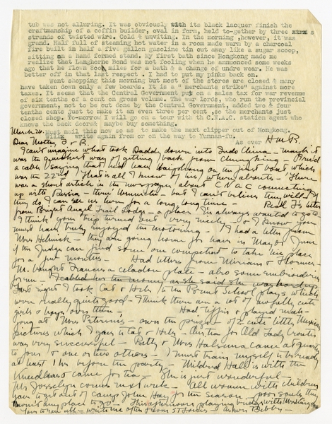 Image: correspondence: Harold M. Bixby, family circular letter