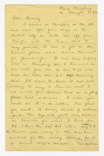 Image: correspondence: Harold M. Bixby, family circular letter