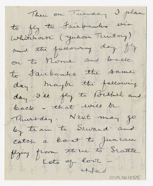 Image: correspondence: Harold M. Bixby to Debby Bixby