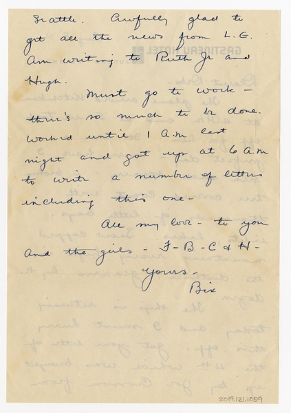 Image: correspondence: Harold M. Bixby to Debby Bixby