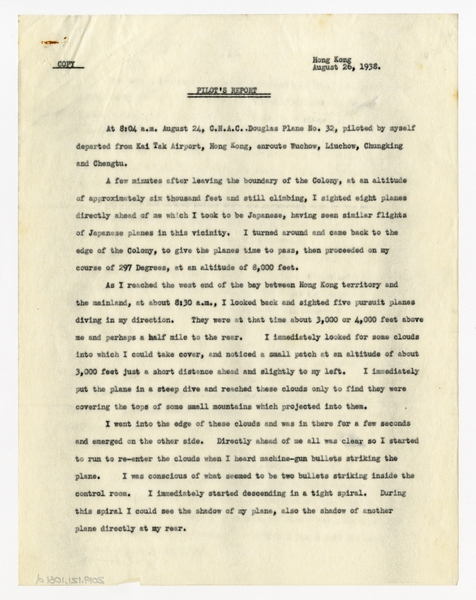 Image: correspondence: Tom Reynolds to Harold M. Bixby