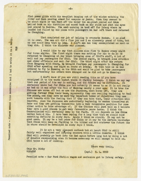 Image: correspondence: William L. Bond to S.W. Morgan