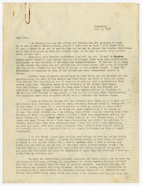 Image: correspondence: William L. Bond to Harold M. Bixby