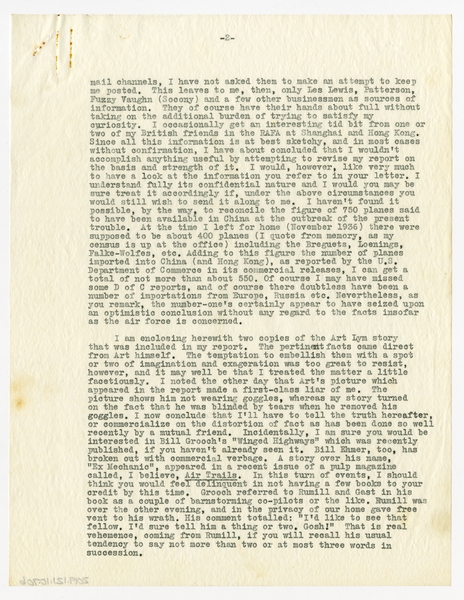 Image: correspondence: Tom [L.C.] Reynolds to Harold M. Bixby