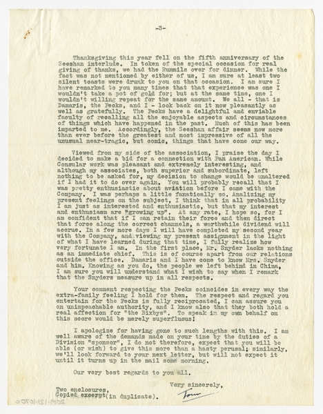 Image: correspondence: Tom [L.C.] Reynolds to Harold M. Bixby