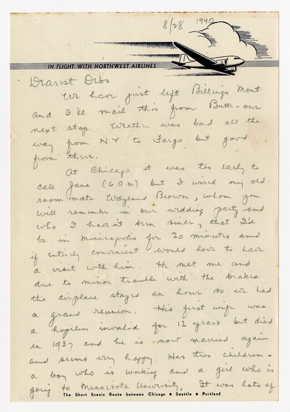 Image: correspondence: Harold M. Bixby to Debby Bixby