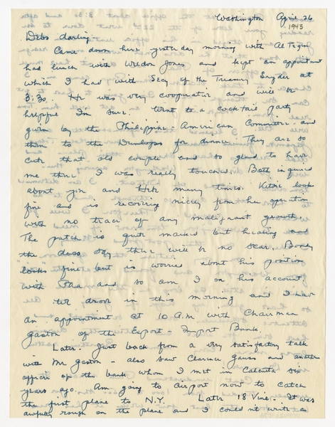 Image: correspondence: Harold M. Bixby to Debby Bixby