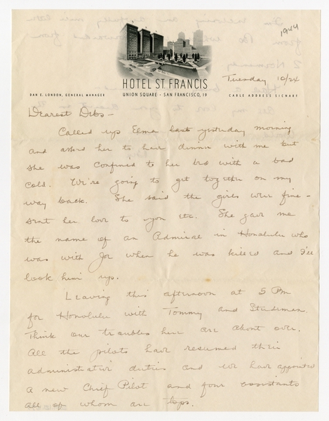 Image: correspondence: Harold M. Bixby to Debby Bixby