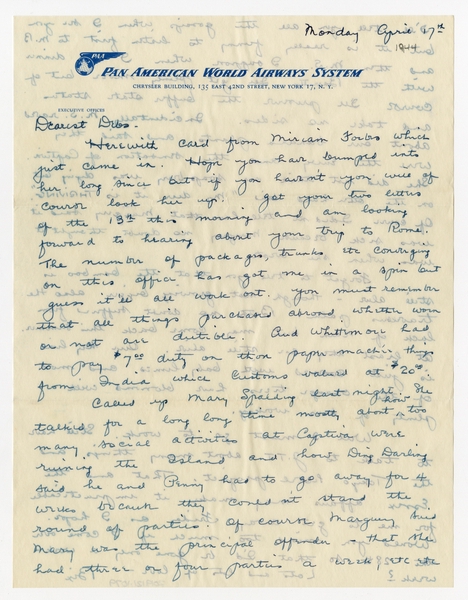 Image: correspondence: Harold M. Bixby to Debby Bixby