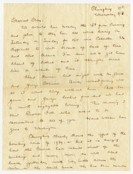 Image: correspondence: Harold M. Bixby to Debby Bixby