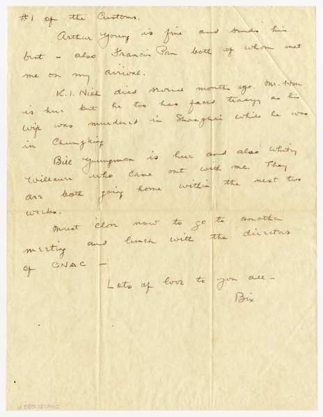 Image: correspondence: Harold M. Bixby to Debby Bixby