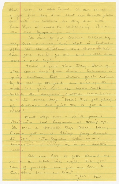 Image: correspondence: Harold M. Bixby to Debby Bixby