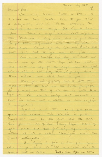 Image: correspondence: Harold M. Bixby to Debby Bixby