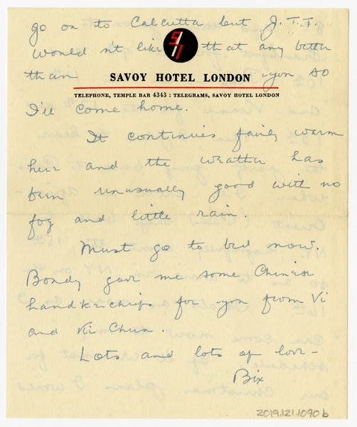 Image: correspondence: Harold M. Bixby to Debby Bixby